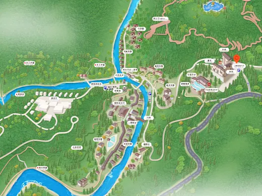 汶川结合景区手绘地图智慧导览和720全景技术，可以让景区更加“动”起来，为游客提供更加身临其境的导览体验。